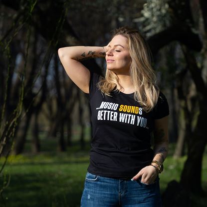 Picture of BALATON SOUND // Lady 'Music SOUNDs better with you...' t-shirt